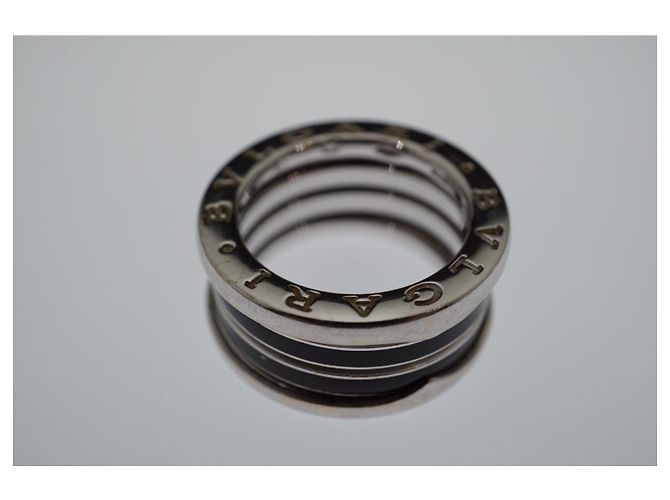 Bulgari Bvlgari B..Null1 3-band Schwarzer Emaillering aus Weißgold Silber - Ansicht 5