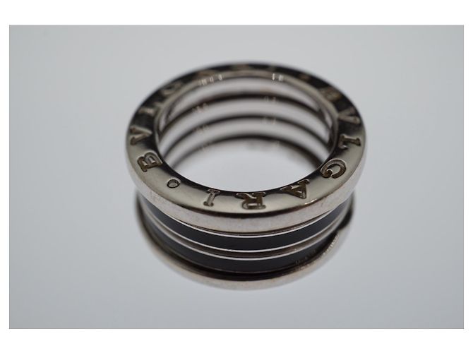 Bulgari Bvlgari B..Null1 3-band Schwarzer Emaillering aus Weißgold Silber - Ansicht 8