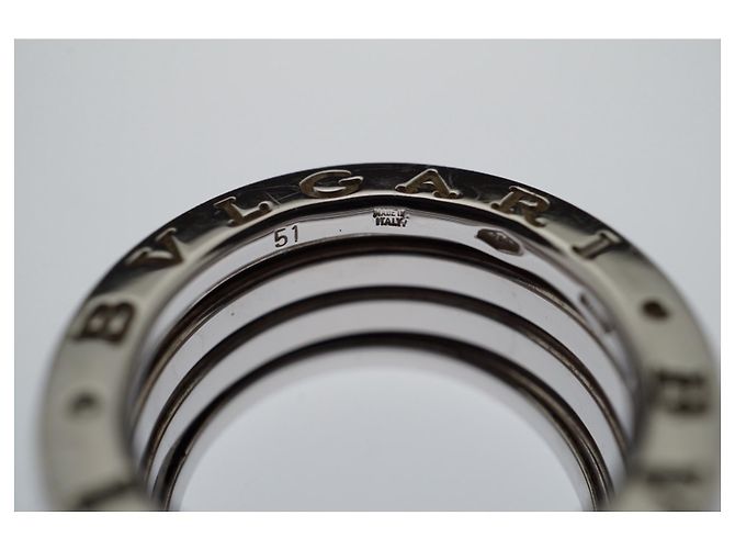 Bulgari Bvlgari B..Null1 3-band Schwarzer Emaillering aus Weißgold Silber - Ansicht 9