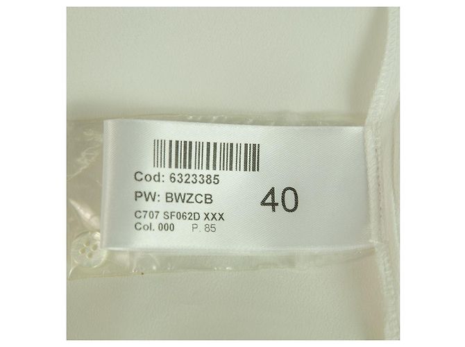 Blusa de seda branca Dondup de mangas compridas decote em V longo tamanho superior 40 Branco - vista 3