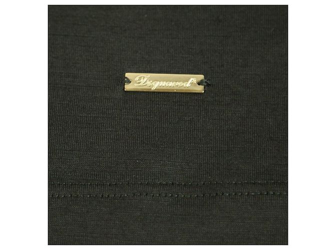 Dsquared2 D2 Schwarzer Wollstrick Weißer Baumwollkragen Kurzarm-Top Bluse Gr. XL - Ansicht 4