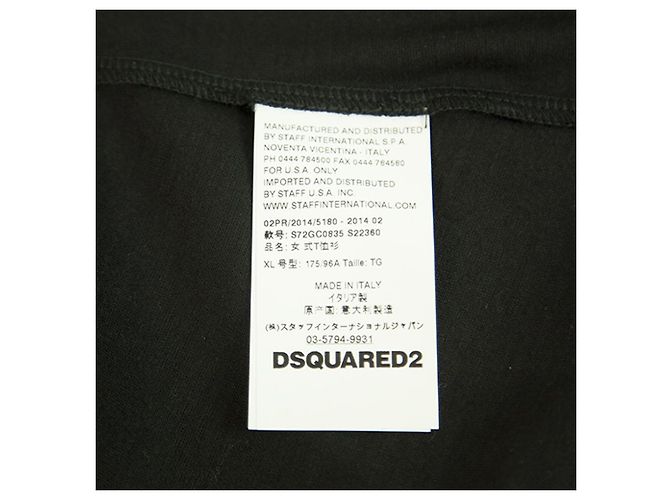 Dsquared2 D2 Schwarzer Wollstrick Weißer Baumwollkragen Kurzarm-Top Bluse Gr. XL - Ansicht 5