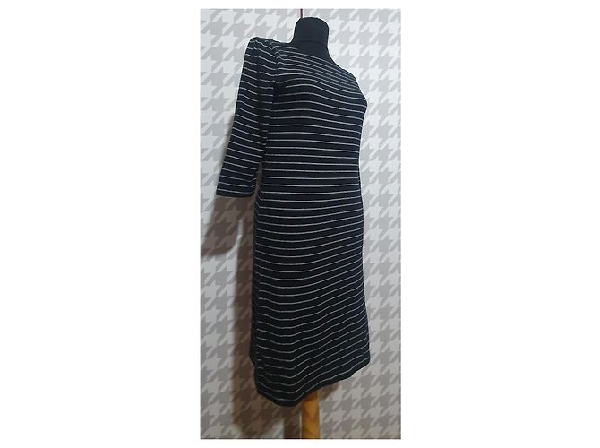 Vestido de algodón a rayas negro Filippa K - vista 2