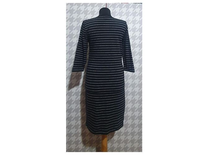 Vestido de algodón a rayas negro Filippa K - vista 3
