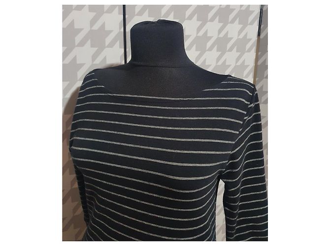 Vestido de algodón a rayas negro Filippa K - vista 4