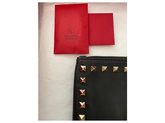 Valentino Garavani POCHETTE XL IN PELLE DI AGNELLO Nero - vista 4