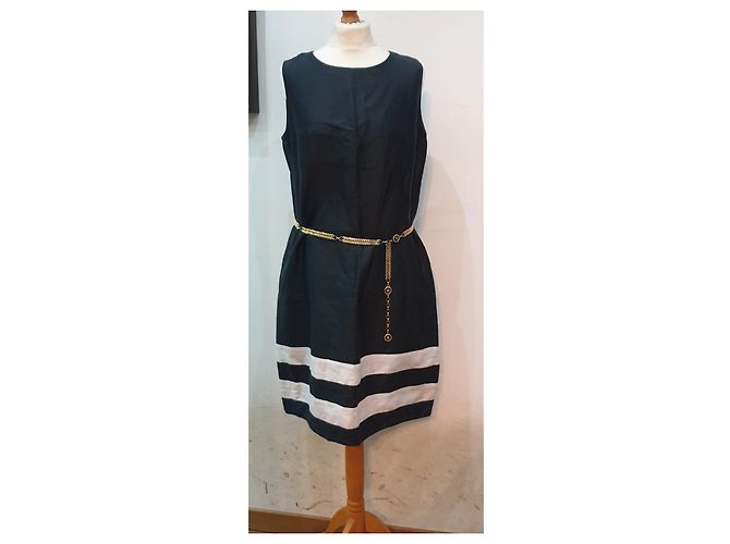 S Max Mara abito bicolor Nero Bianco - vista 4