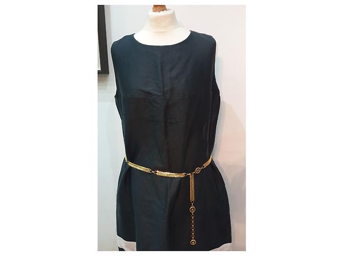 S Max Mara abito bicolor Nero Bianco - vista 5