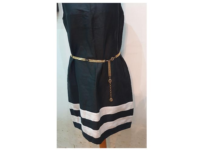 S Max Mara abito bicolor Nero Bianco - vista 6