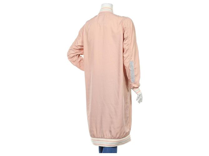 True Religion Lange Leichte Bomberjacke Hellrosa Pink - Ansicht 2