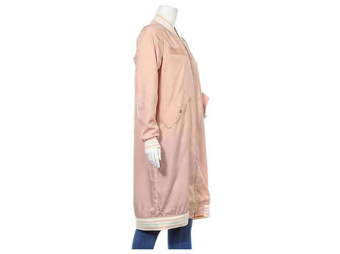 True Religion Lange Leichte Bomberjacke Hellrosa Pink - Ansicht 3