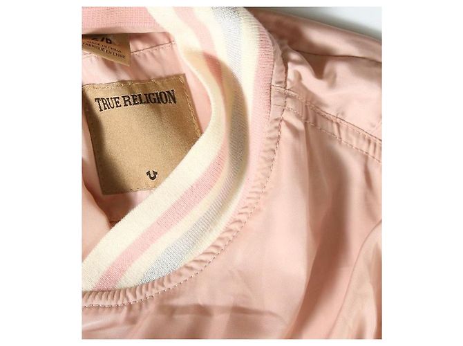 True Religion Lange Leichte Bomberjacke Hellrosa Pink - Ansicht 4