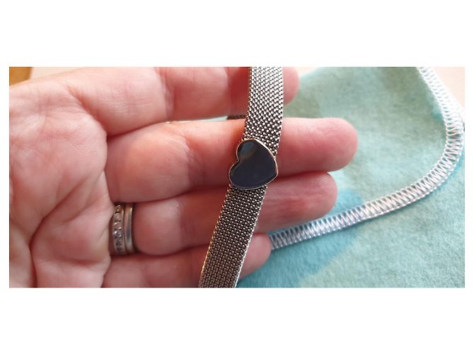 Tiffany & Co Bracciale elastico in acciaio T&Co. raro Argento - vista 4