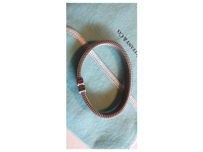 Tiffany & Co Bracciale elastico in acciaio T&Co. raro Argento - vista 9