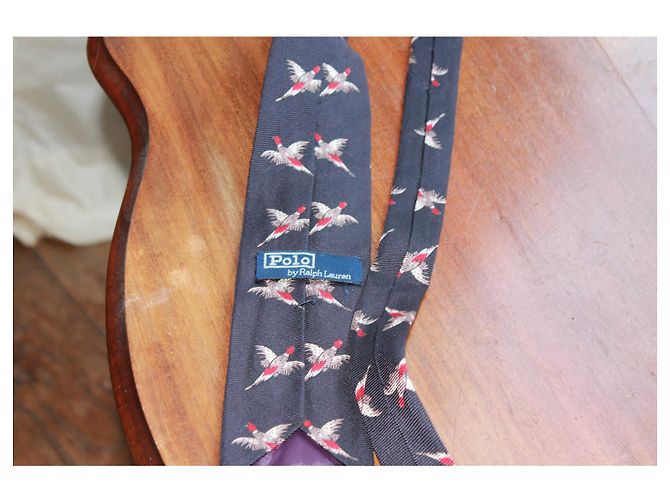 Cravatta Ralph Lauren Black Label in seta nera con anatre in volo Nero - vista 2