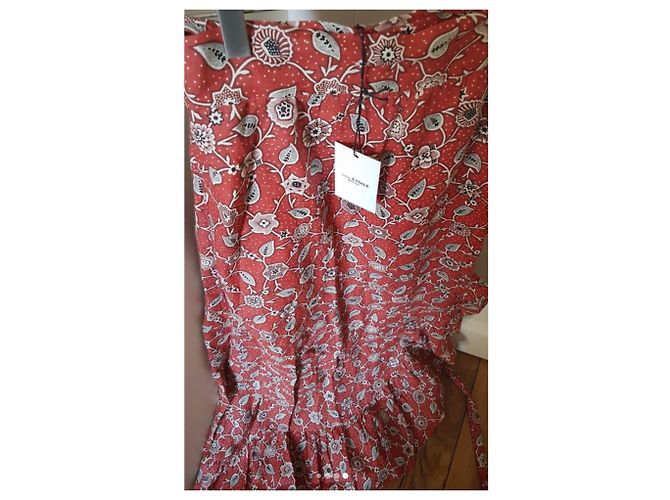Falda larga roja de algodón con volantes Isabel Marant Etoile - vista 4