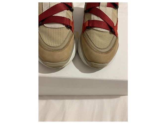 Sneakers Chloé Sonny beige in camoscio e tessuto tecnico - vista 10