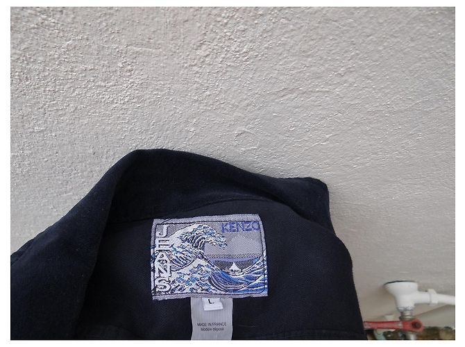 Kenzo Jacke Schwarz Baumwolle Größe L - Ansicht 8