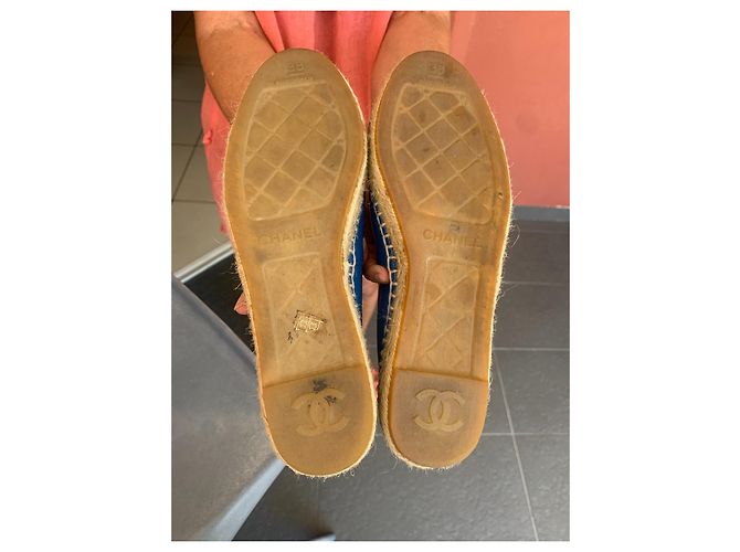 Cambon Espadrillas Chanel in pelle blu - vista 5
