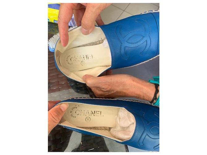 Cambon Espadrillas Chanel in pelle blu - vista 6