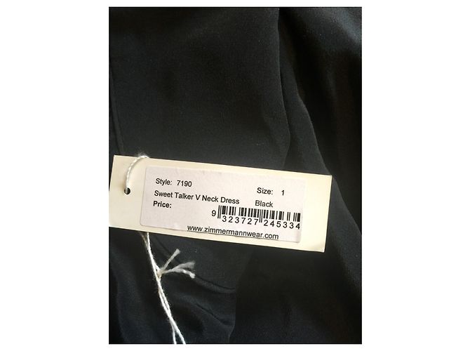 Zimmermann Sweet Talker Seidenkleid mit V-Ausschnitt Schwarz - Ansicht 6