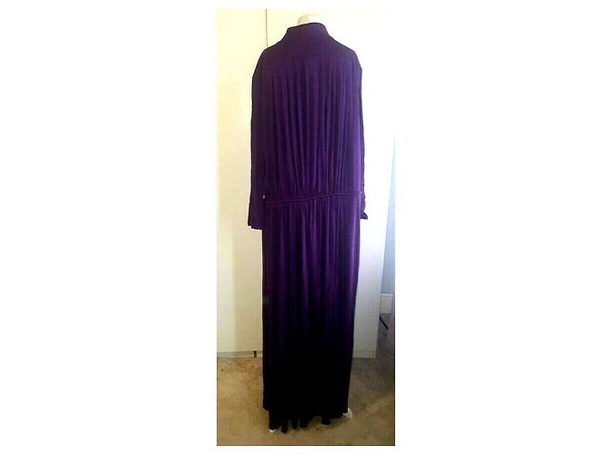 Autre Marque Vestido largo oversize de seda Shimah Púrpura Morado oscuro - vista 10