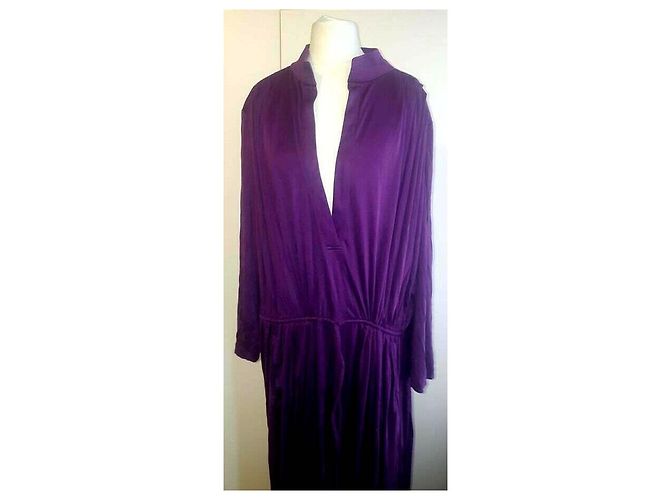 Autre Marque Vestido largo oversize de seda Shimah Púrpura Morado oscuro - vista 11
