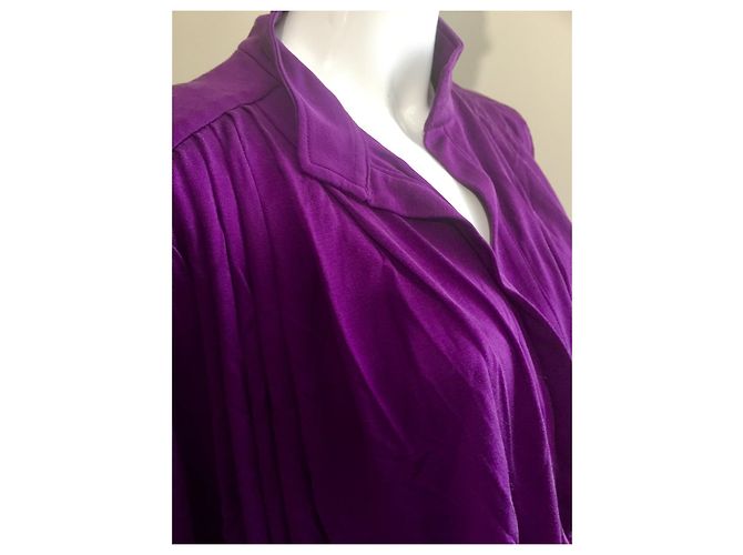 Autre Marque Vestido largo oversize de seda Shimah Púrpura Morado oscuro - vista 5