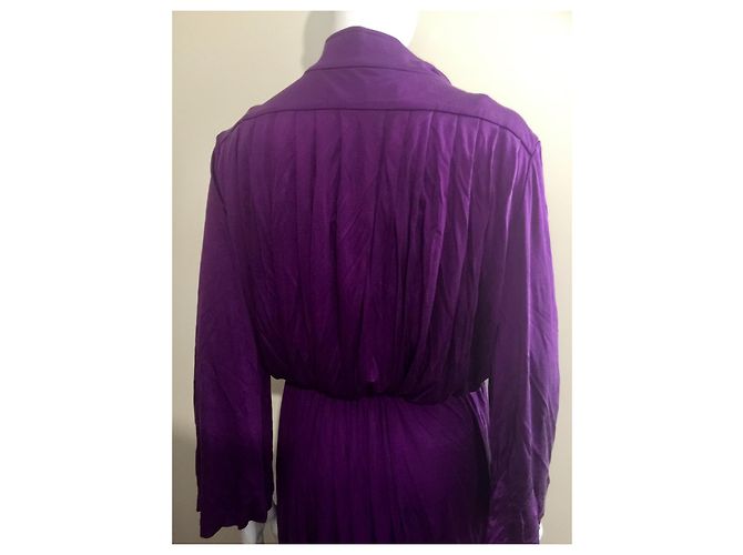 Autre Marque Vestido largo oversize de seda Shimah Púrpura Morado oscuro - vista 6