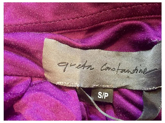 Autre Marque Vestido largo oversize de seda Shimah Púrpura Morado oscuro - vista 7