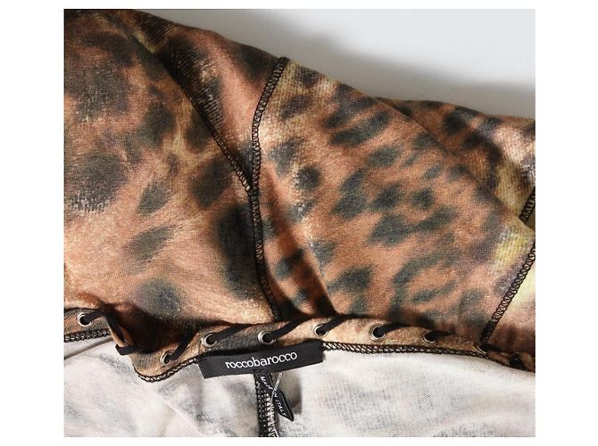 ROCCOBAROCCO Leopardenmuster Viscose Kleid Mehrfarben Leopardenprint - Ansicht 3