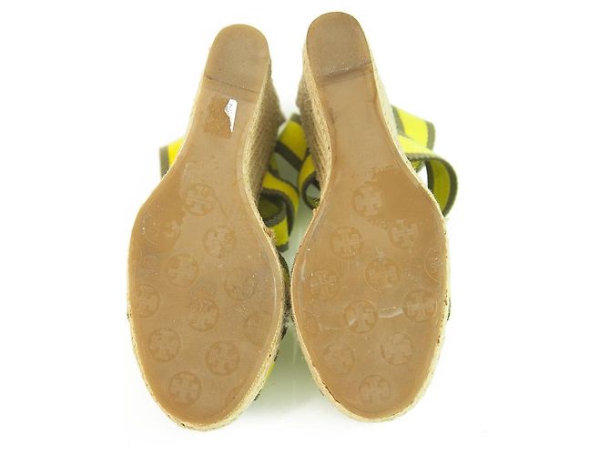 Tory Burch Adonis Alça elástica amarela Sandália em cunha Alpercatas com plataforma 10M - vista 3