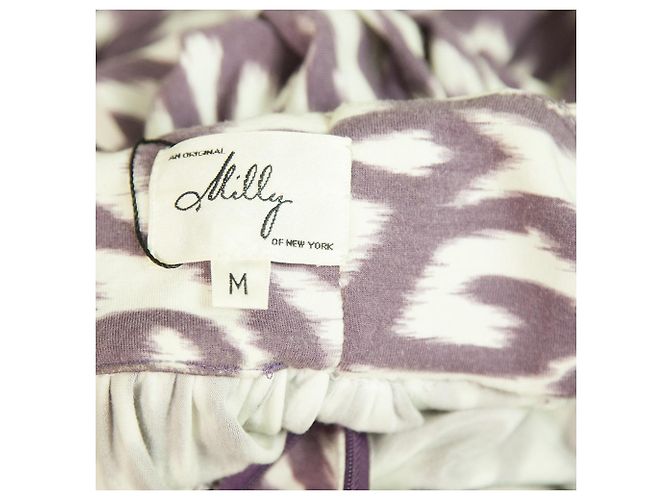 Milly of New York Lila Weiß Ethnic Print Neckholder Maxikleid - Größe M - Ansicht 3