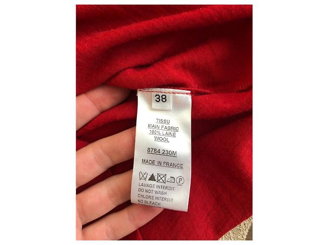Cardigan henley Balmain in lana rosso - vista 7