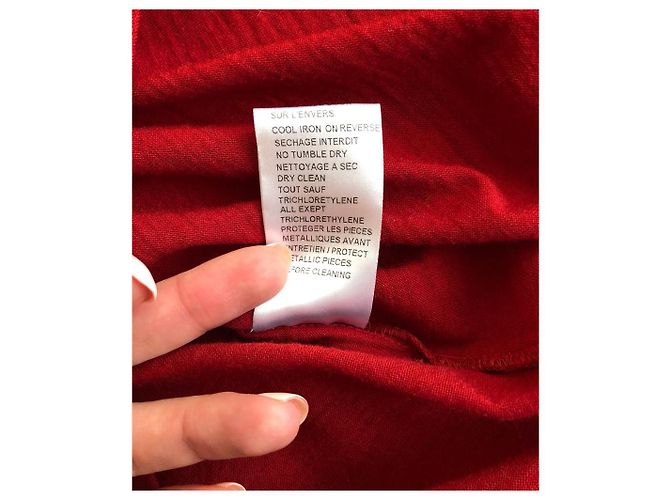 Cardigan henley Balmain in lana rosso - vista 8