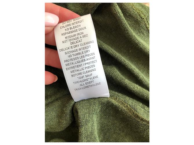 Balmain Henley Cardigan de lino verde con botones en relieve - vista 7