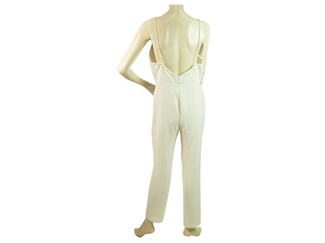 Macacão IRO Hatford Ivory White Silky Open Back Macacão Calça tamanho 38 Branco - vista 2