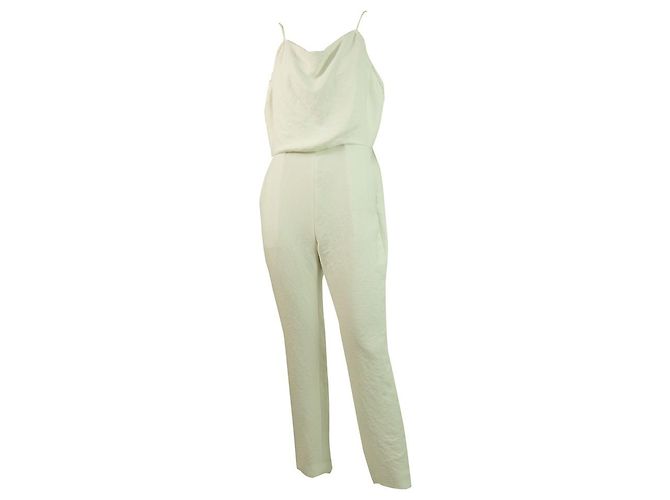 Macacão IRO Hatford Ivory White Silky Open Back Macacão Calça tamanho 38 Branco - vista 6