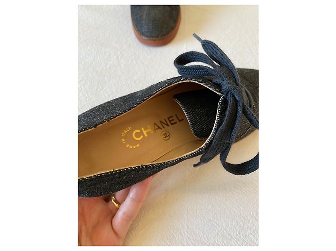 Chanel Schnürschuhe Blau - Ansicht 7