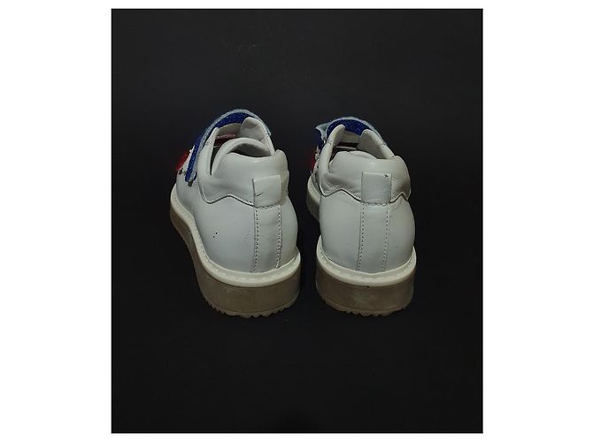Jonak Leder Sneaker Weiß Blau Rot Brokat - Ansicht 4