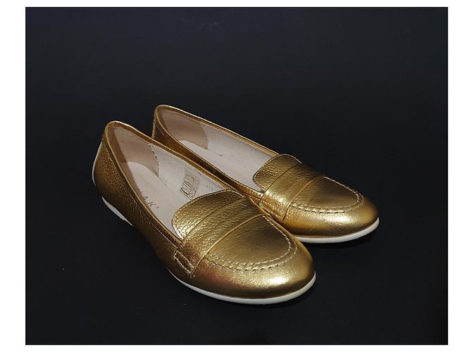 Jonak Gold Leather Flats Size 36 Golden - view 2