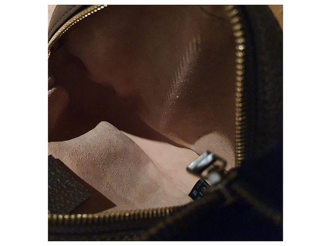 Gucci Ophidia Mini Borsa Rotonda GG Supreme Tela Beige Ebano - vista 3