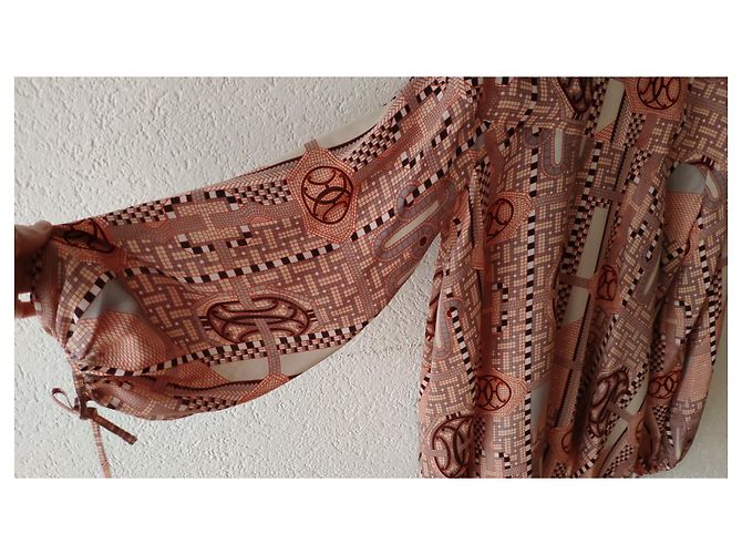 Hermès HERMES SEIDE BLUSE AUNAGE MOSAÏQUE À MANCHE PARACHUTE Mehrfarben - Ansicht 4