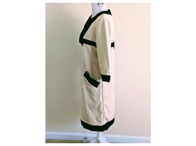 Diane von Furstenberg Caden Baumwolljersey Kleid schwarz creme - Ansicht 3