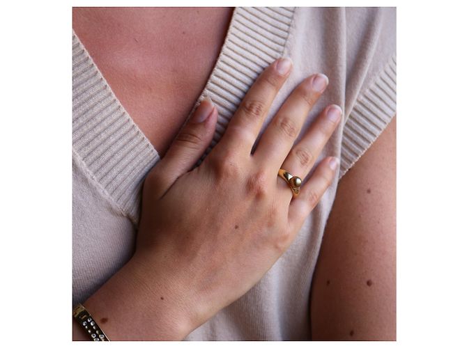 Autre Marque Anello con perla marina in oro giallo 18K D'oro - vista 10