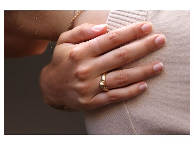 Autre Marque Anello con perla marina in oro giallo 18K D'oro - vista 11