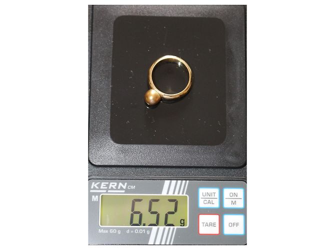 Autre Marque Anello con perla marina in oro giallo 18K D'oro - vista 2