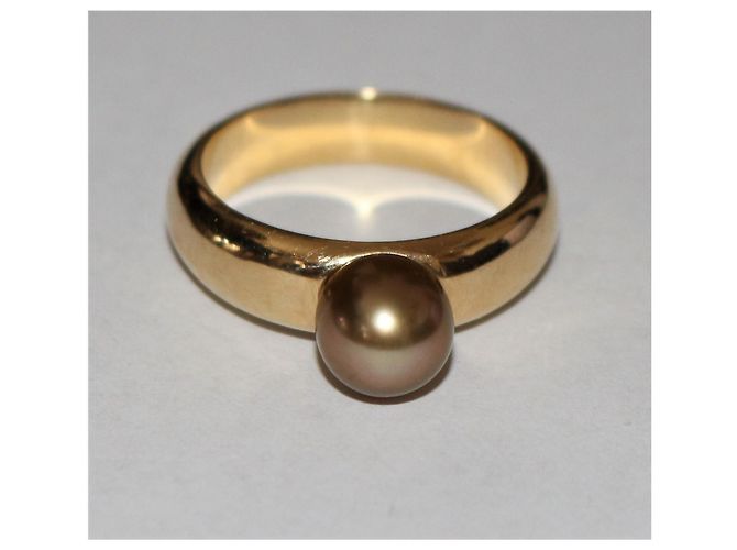 Autre Marque Anello con perla marina in oro giallo 18K D'oro - vista 3