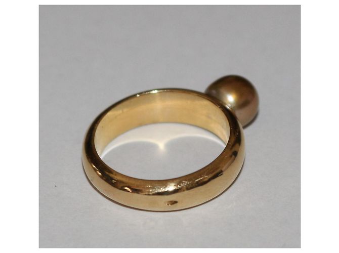 Autre Marque Anello con perla marina in oro giallo 18K D'oro - vista 4