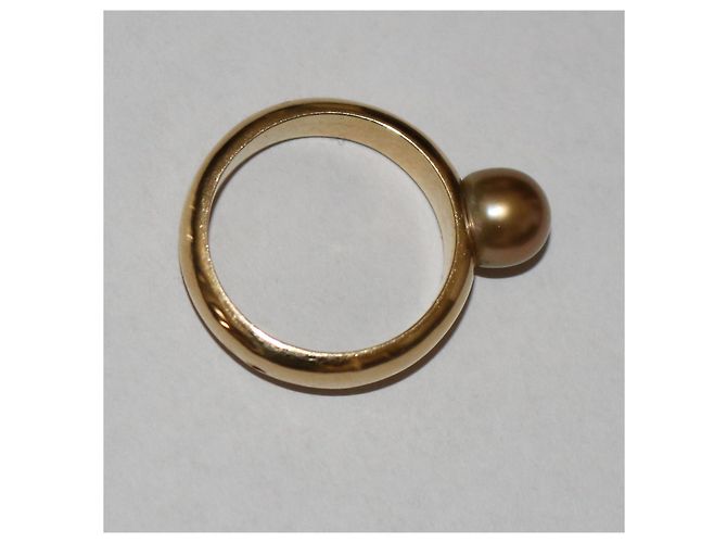 Autre Marque Anello con perla marina in oro giallo 18K D'oro - vista 5